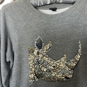 J. Crew rhino sequin sweatshirt RARE
